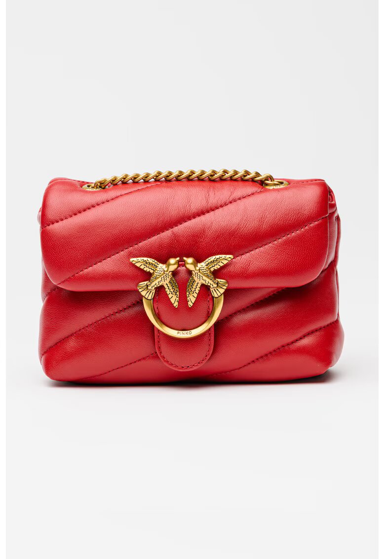 Pinko Ватирана кожена crossbody чанта Love Baby Puff