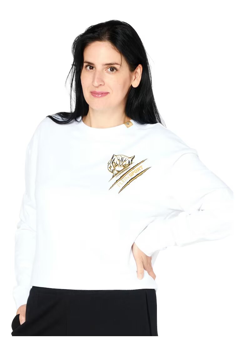 Plein Sport Bluza de trening cu detaliu logo - Бял