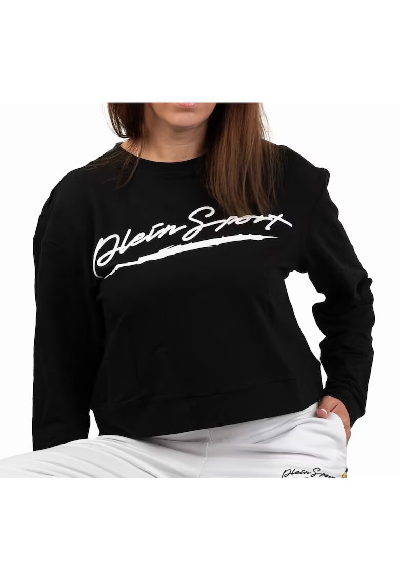 Plein Sport Bluzon crop cu imprimeu logo - Черен