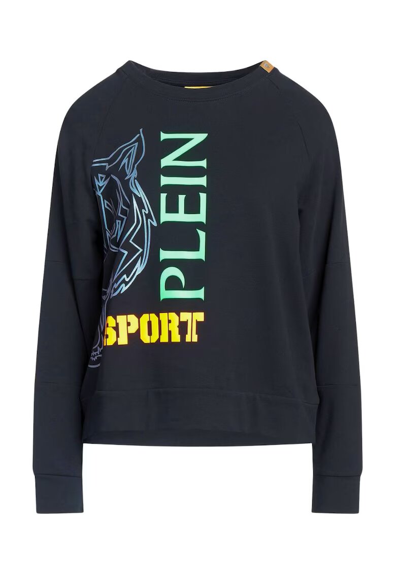 Plein Sport Дамски суичър овърсайз - черен - памук и еластан -