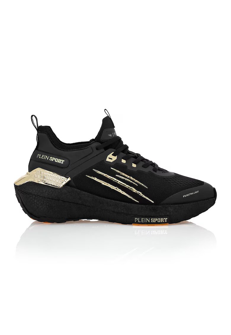 Plein Sport Скосени маратонки Stealth Runner Extra Light - Слонова кост/Черен