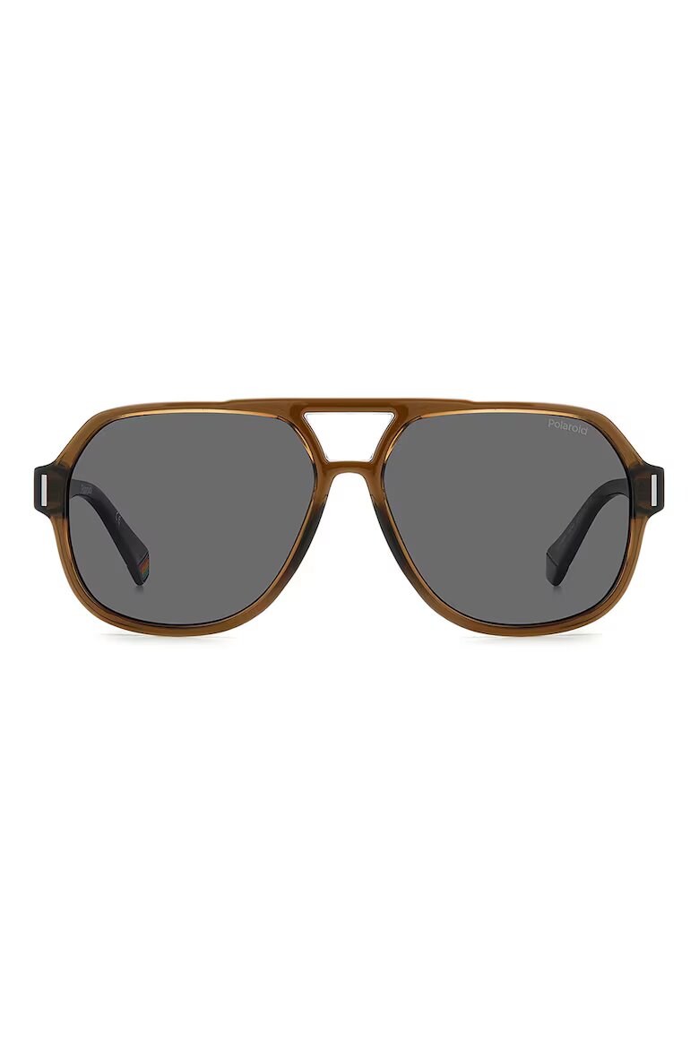 Polaroid Унисекс слънчеви очила Aviator с поляризация Кафяв/Антрацитно сиво