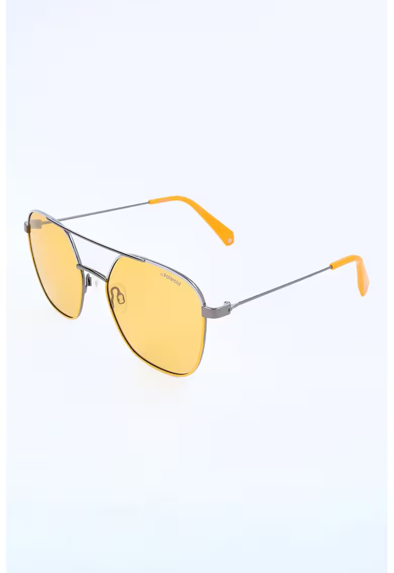 Polaroid Унисекс слънчеви очила Aviator с поляризация - Жълт/Сребрист