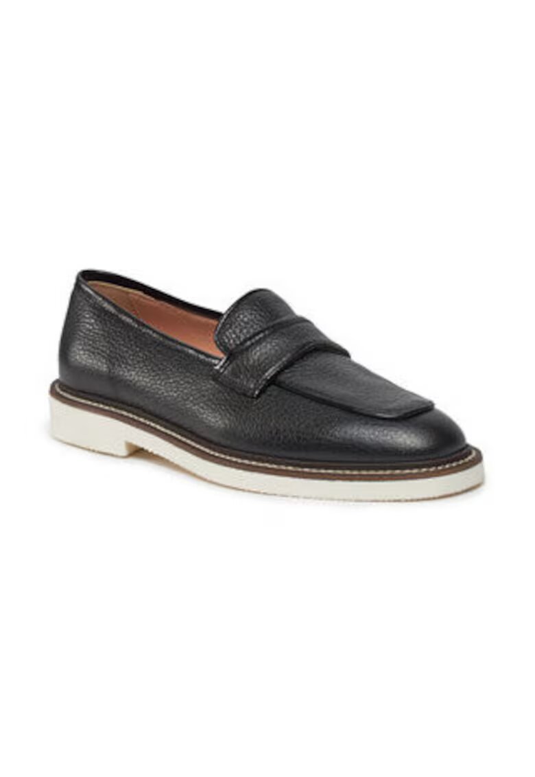 Pollini Дамски мокасини кожени - черни