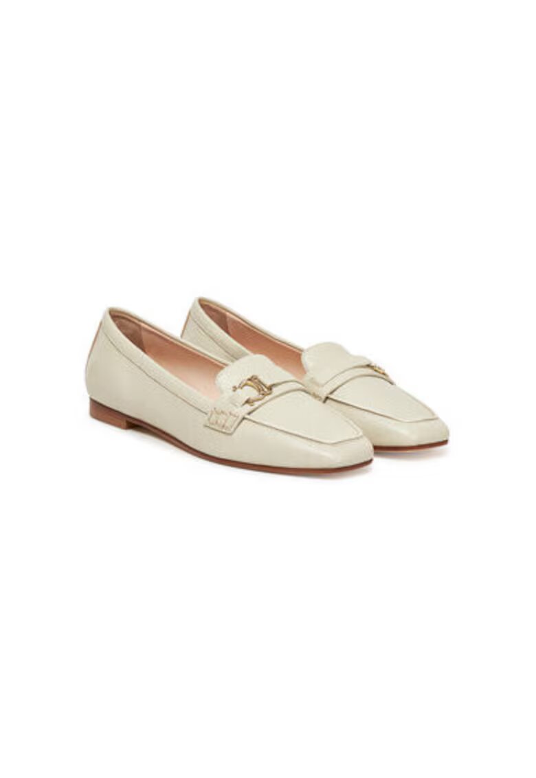 Pollini Дамски мокасини PA10121C0MPF0105 - Естествена кожа - Eкрю