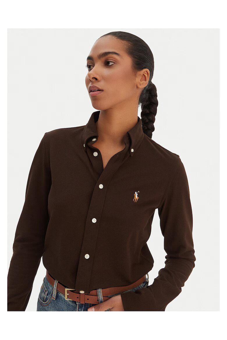 Polo Ralph Lauren Дамска риза slim fit Кафяв