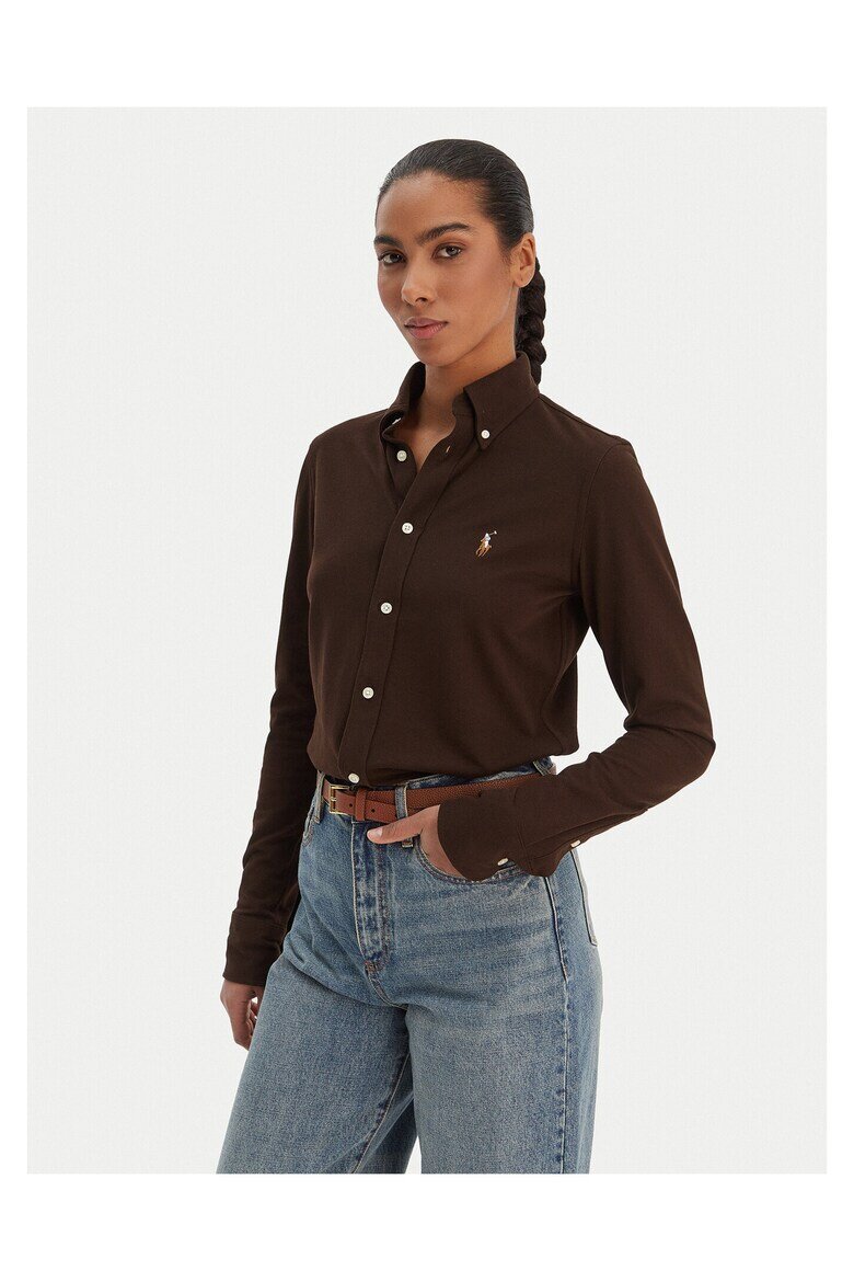 Polo Ralph Lauren Дамска риза slim fit Кафяв