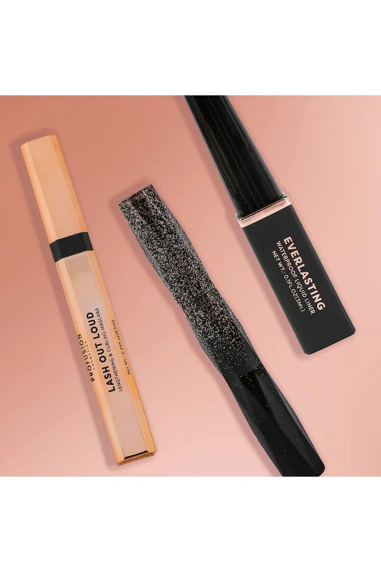 Profusion Cosmetics Спирала за удължаване и обем Faux Lashes Black Noir 8 ml