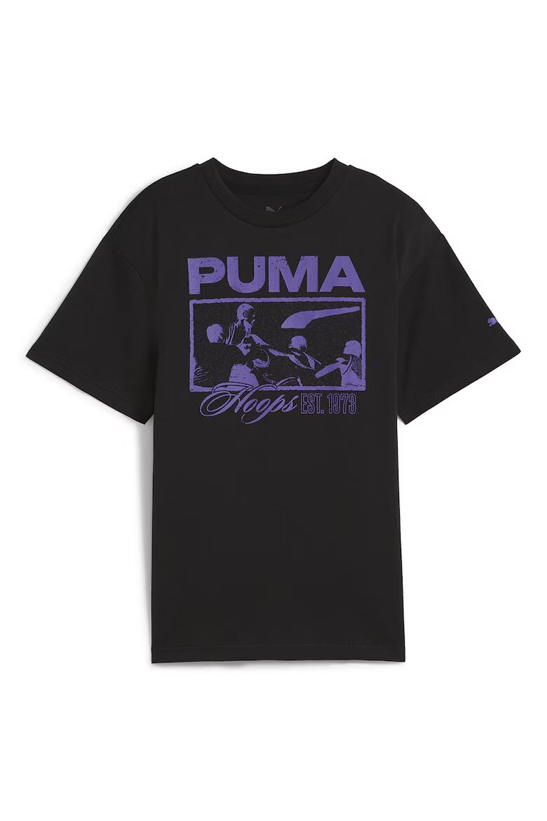 Puma Баскетболна тениска с лого Черен/Аметист
