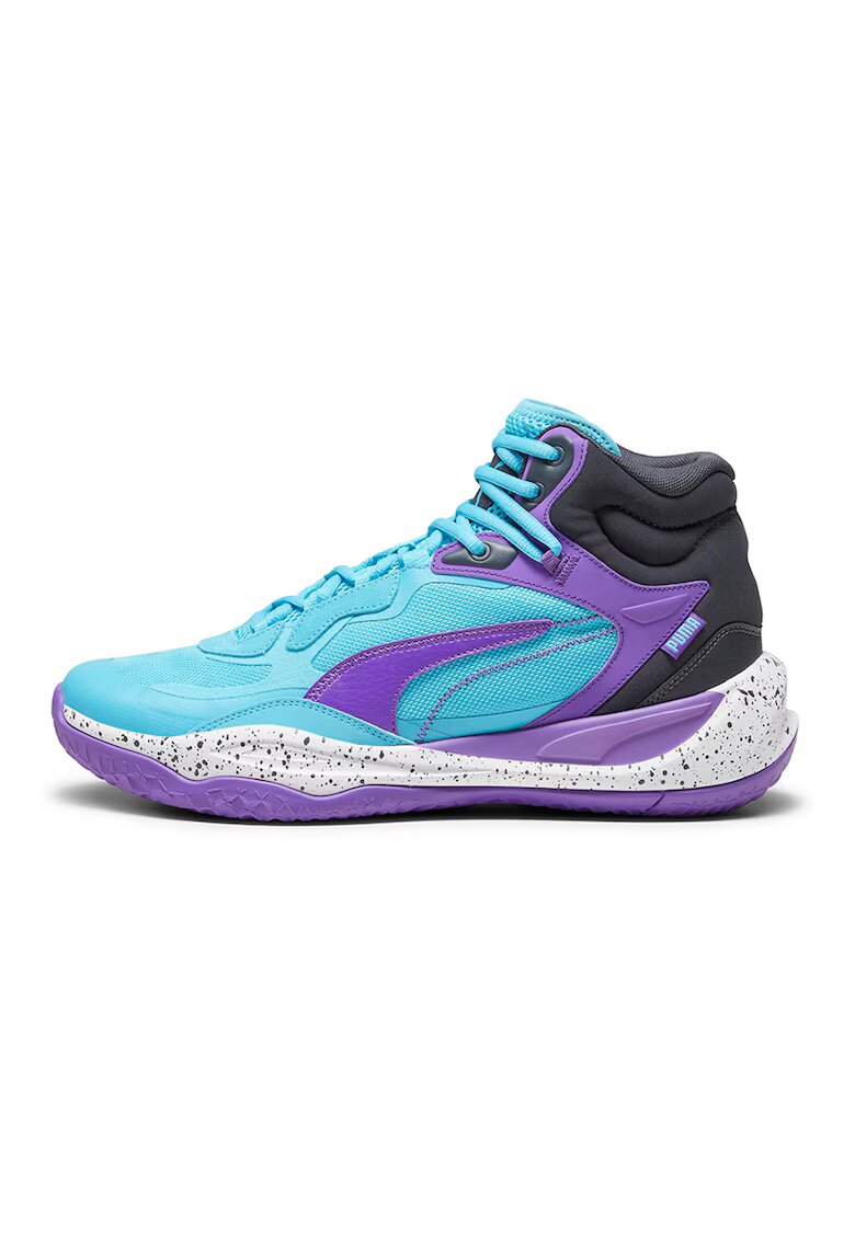 Puma Баскетболни обувки Playmaker Pro с кожа - Бял/Виолетов/Син