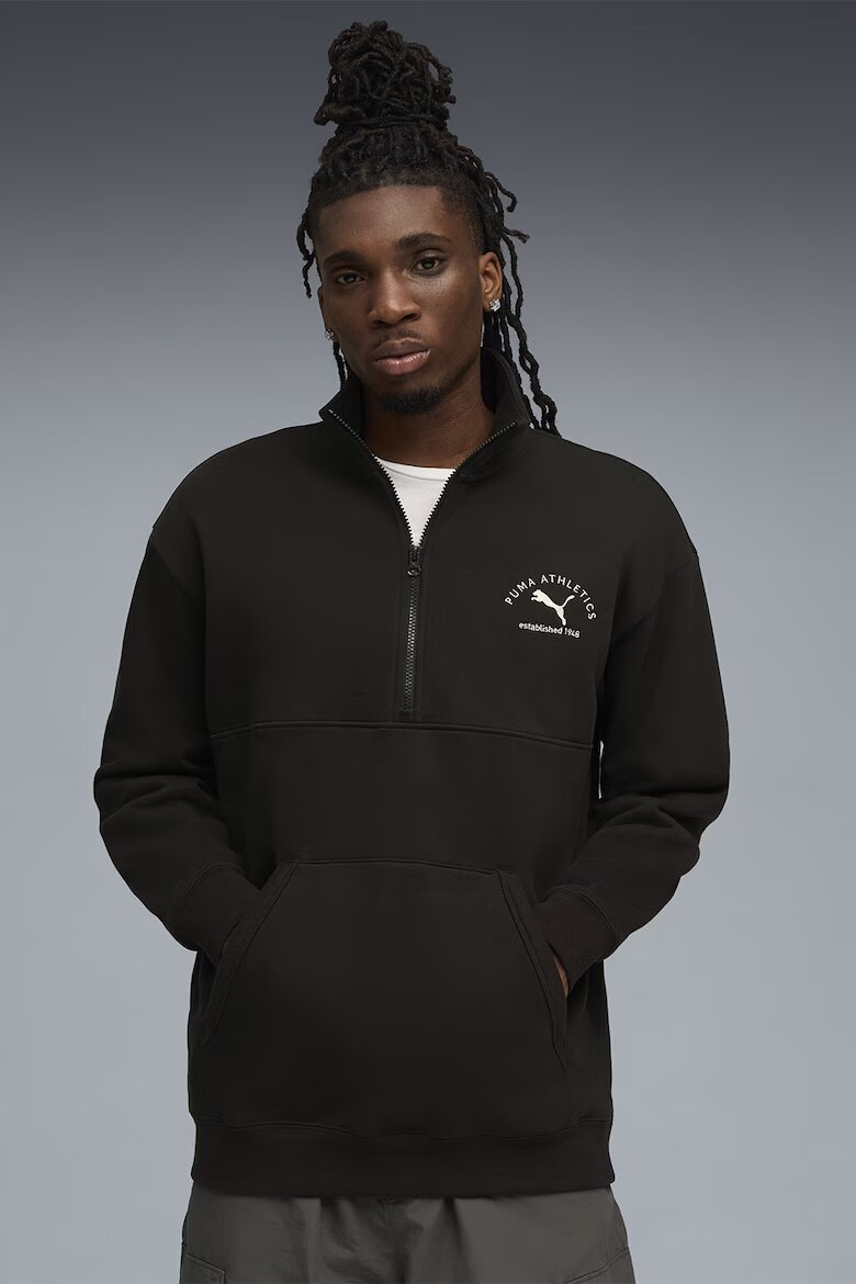 Puma Блуза с памук с лого Черен
