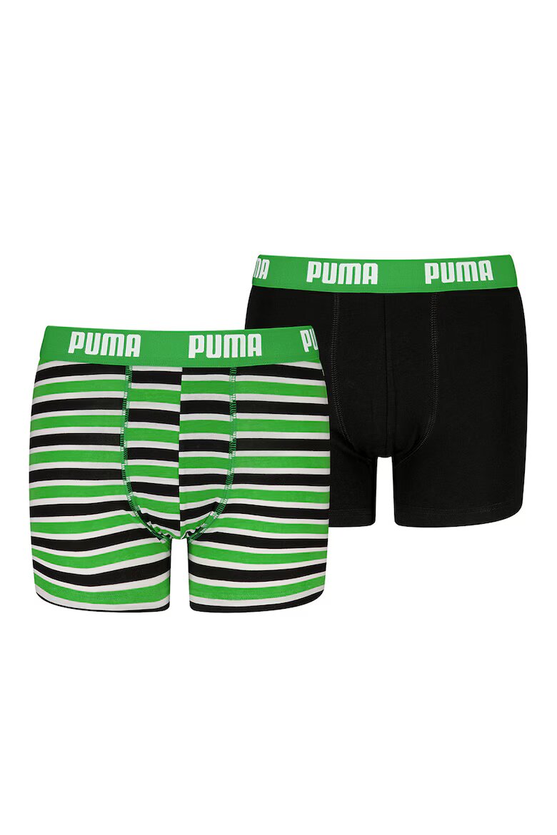 Puma Боксерки без шарка и на райе - 2 чифта Черен/Светлозелен