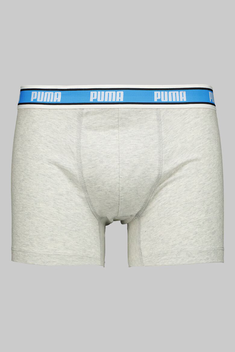 Puma Боксерки с лого на талията - 3 чифта Аленочервен/Светлосив меланж