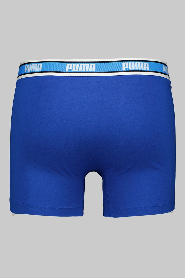 Puma Боксерки с лого на талията - 3 чифта Аленочервен/Светлосив меланж