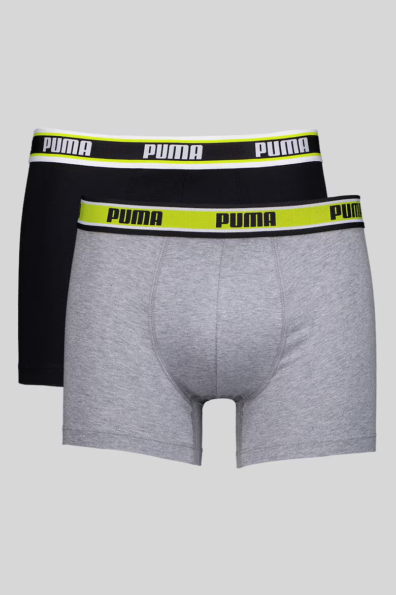 Puma Боксерки с лого на талията - 3 чифта Черен/Светло сив