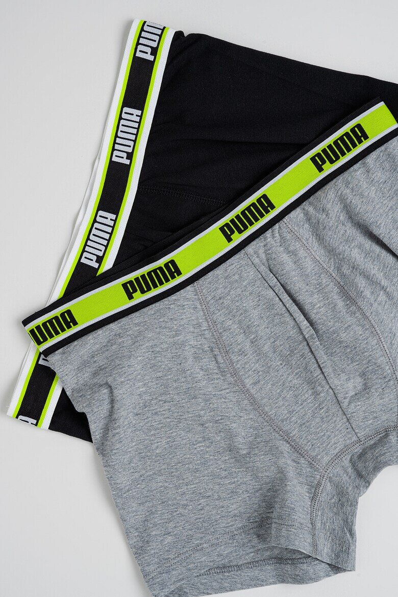 Puma Боксерки с лого на талията - 3 чифта Черен/Светло сив