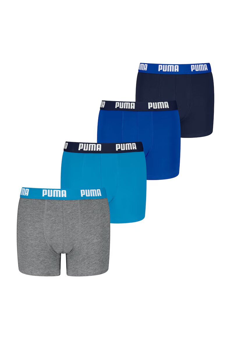 Puma Боксерки с лого на талията - 4 чифта Сив/Син