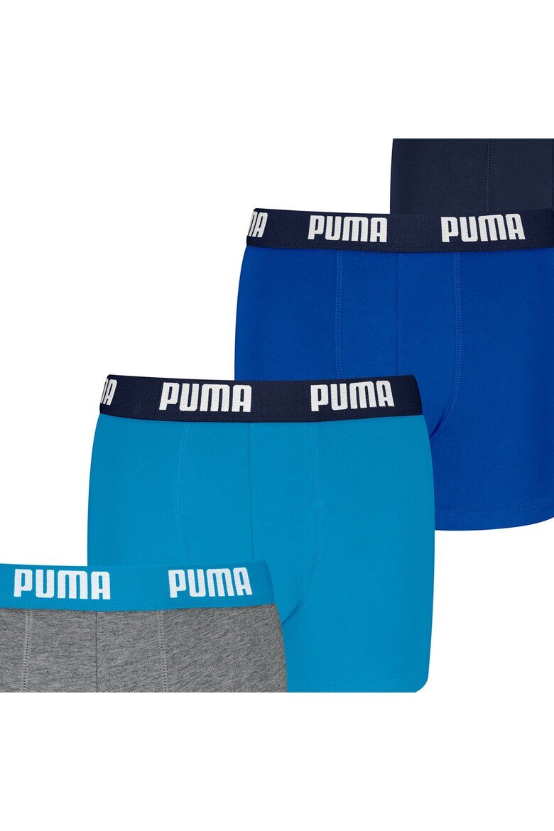 Puma Боксерки с лого на талията - 4 чифта Сив/Син