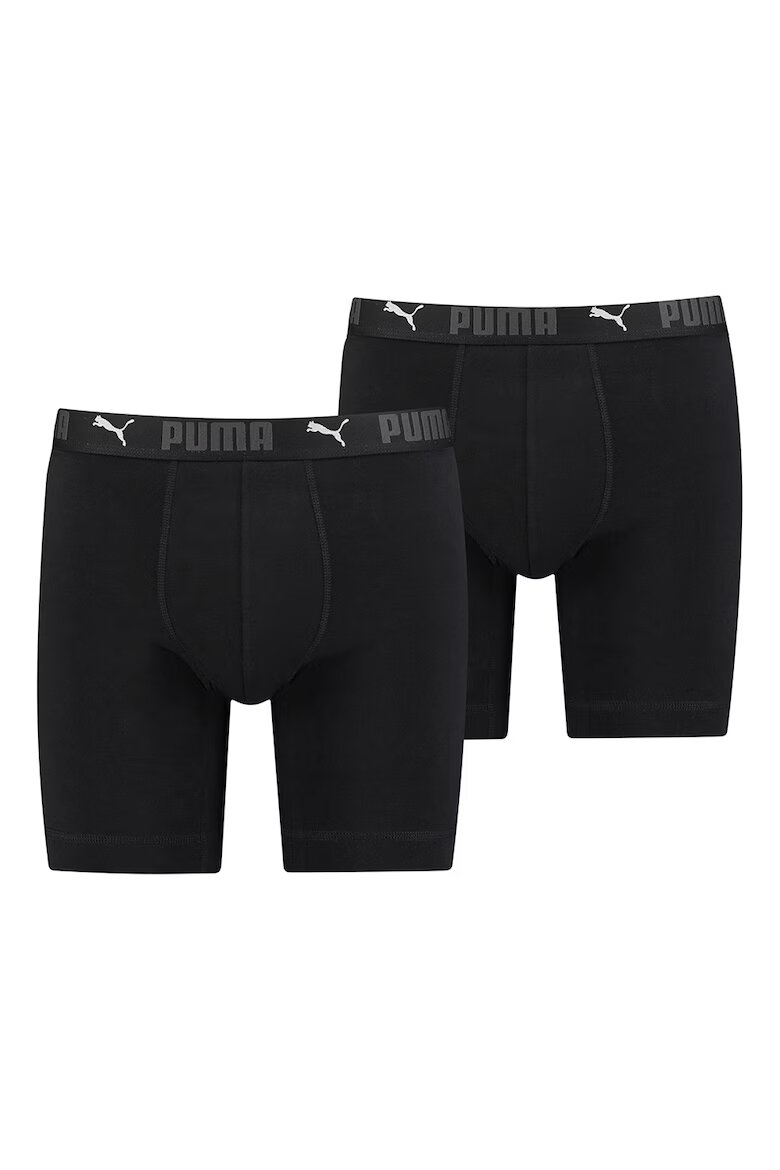 Puma Боксерки с органичен памук с лого - 2 чифта Черен