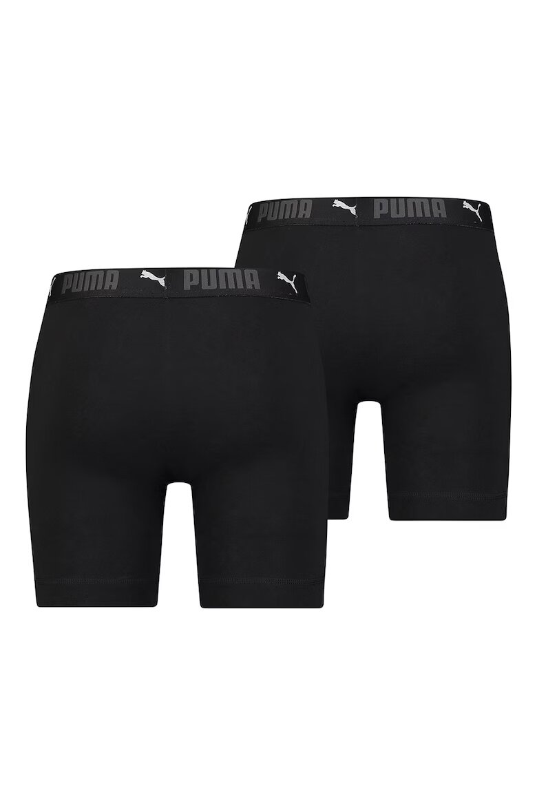 Puma Боксерки с органичен памук с лого - 2 чифта Черен