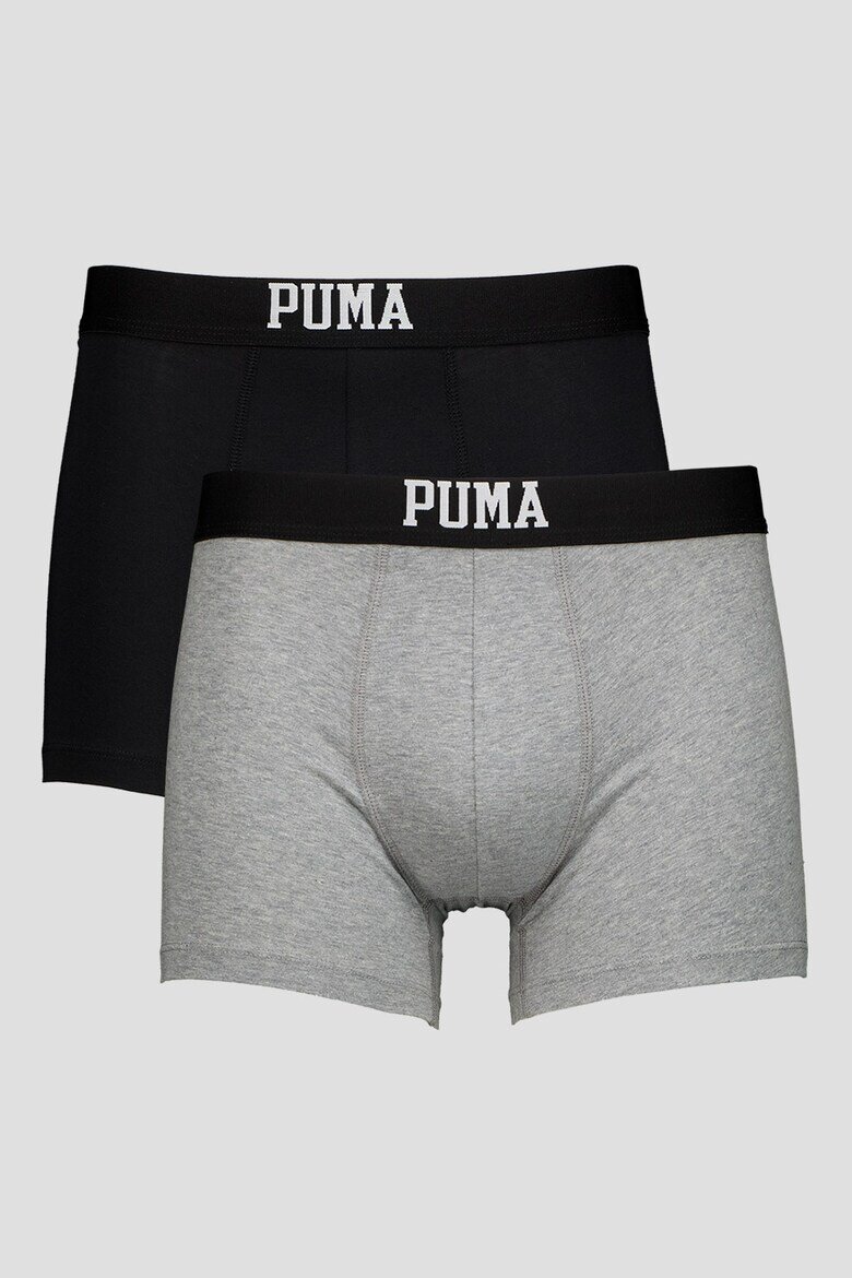 Puma Боксерки с памук - 2 чифта Черен/Светлосив меланж