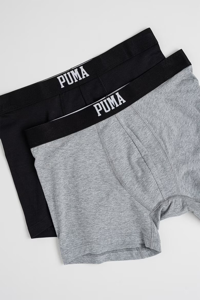 Puma Боксерки с памук - 2 чифта Черен/Светлосив меланж