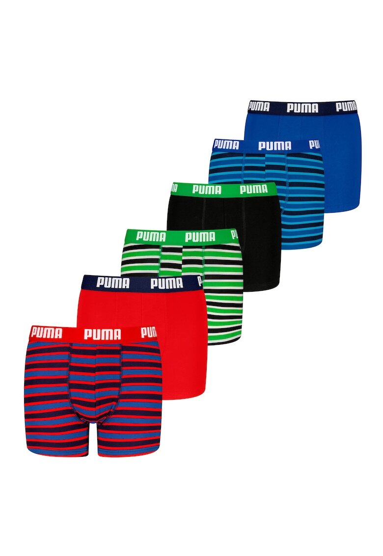 Puma Боксерки с шарка - 6 чифта - Червен/Зелен/Син