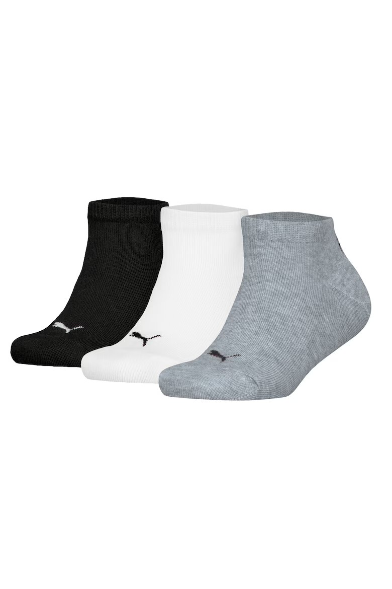 Puma Чорапи с лого - 3 чифта Бял/Черен/Сив