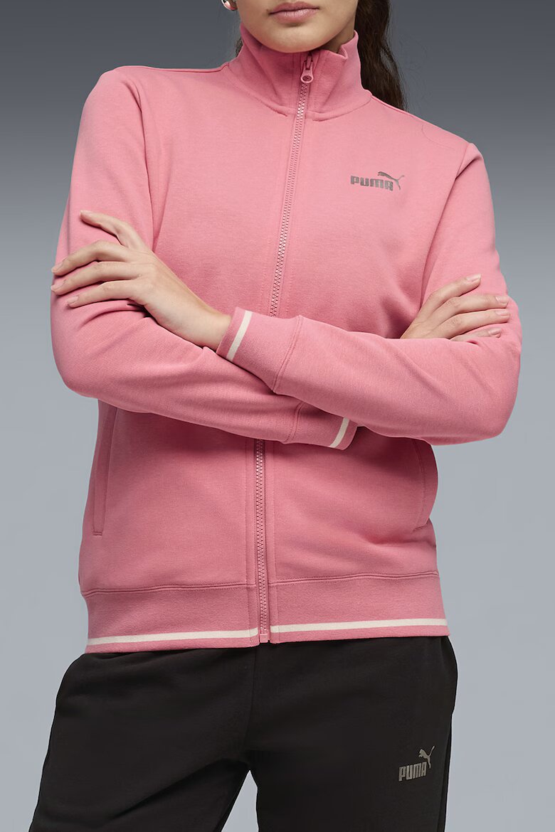 Puma Дълъг слим спортен екип с цип Черен/Розово