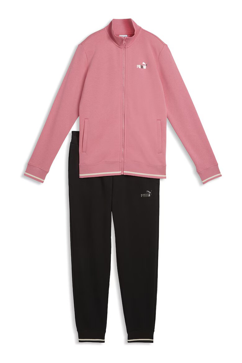 Puma Дълъг слим спортен екип с цип Черен/Розово