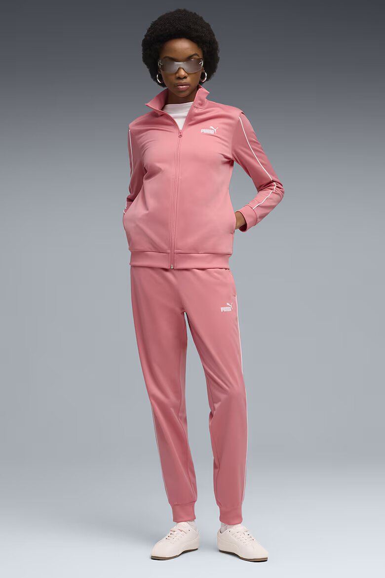 Puma Дълъг спортен екип и цип Бял/Розово