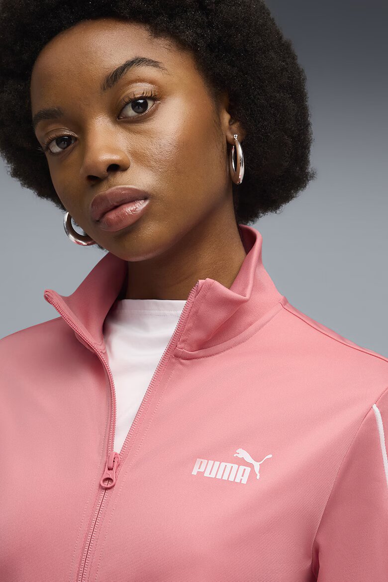 Puma Дълъг спортен екип и цип Бял/Розово