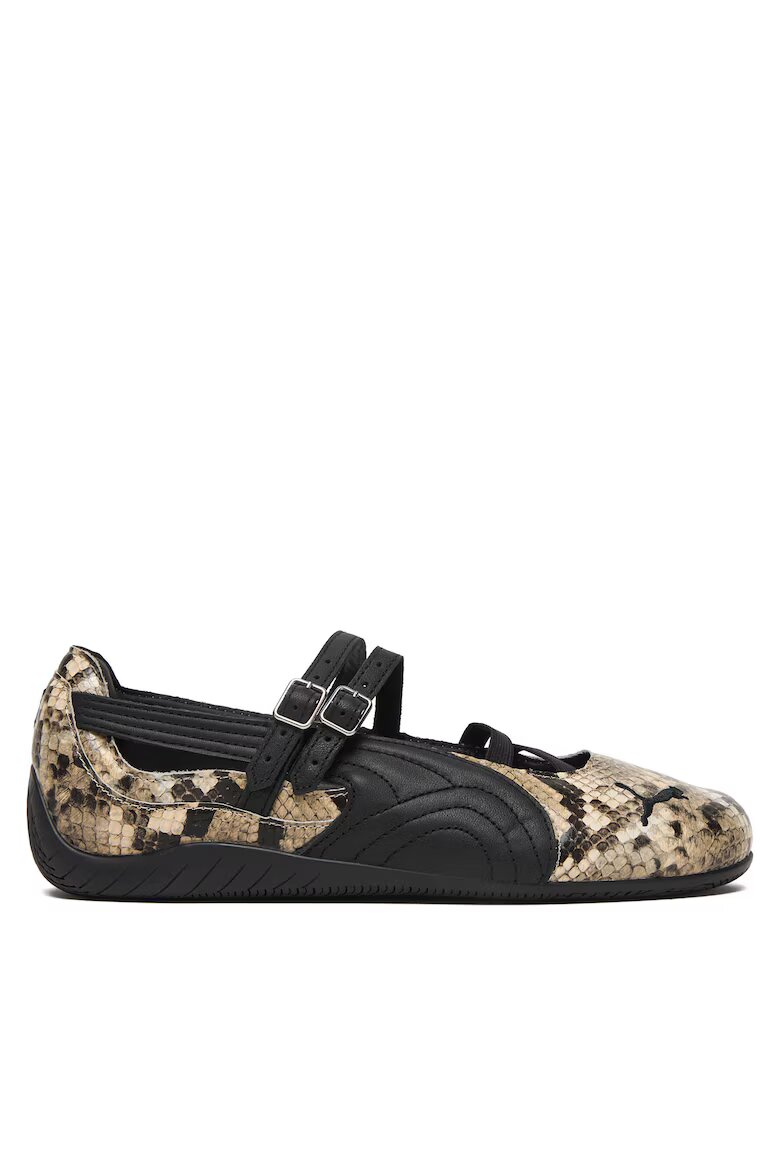 Puma Дамски балеринки 405326 Естествена кожа Кафяв