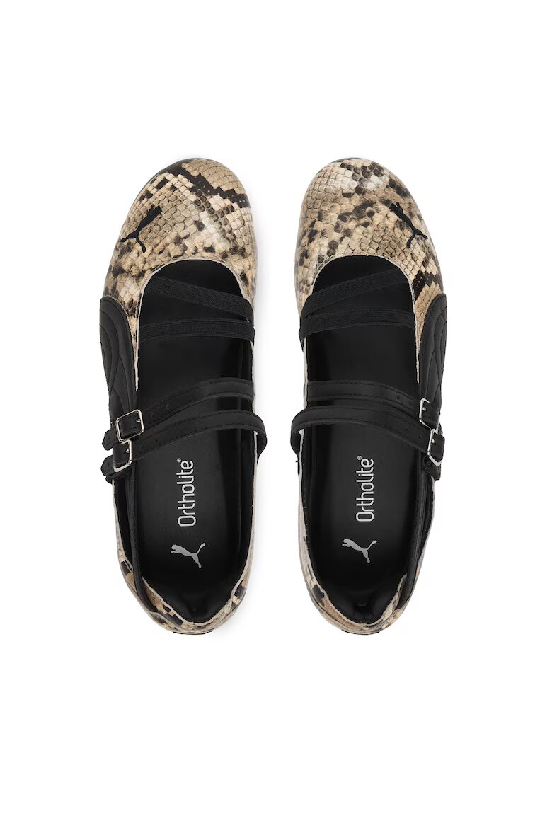 Puma Дамски балеринки 405326 Естествена кожа Кафяв