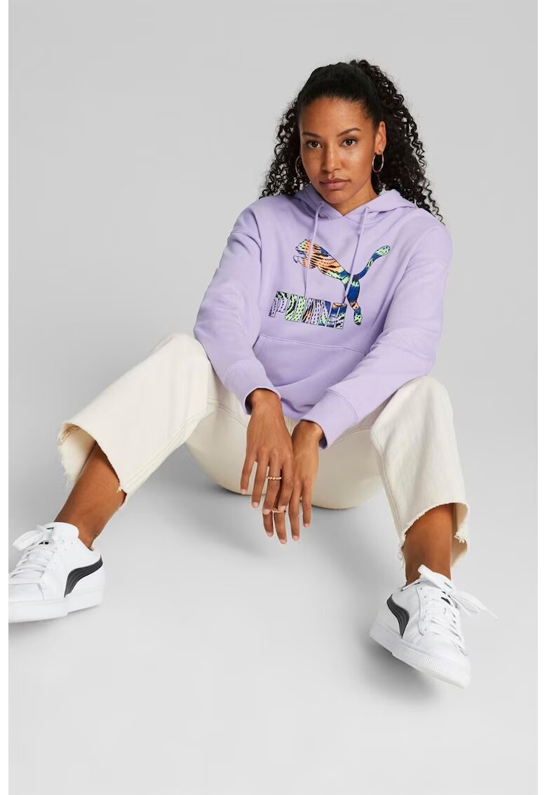 Puma Дамски суичър CLASSICS Logo Infill Hoodie - Памук -
