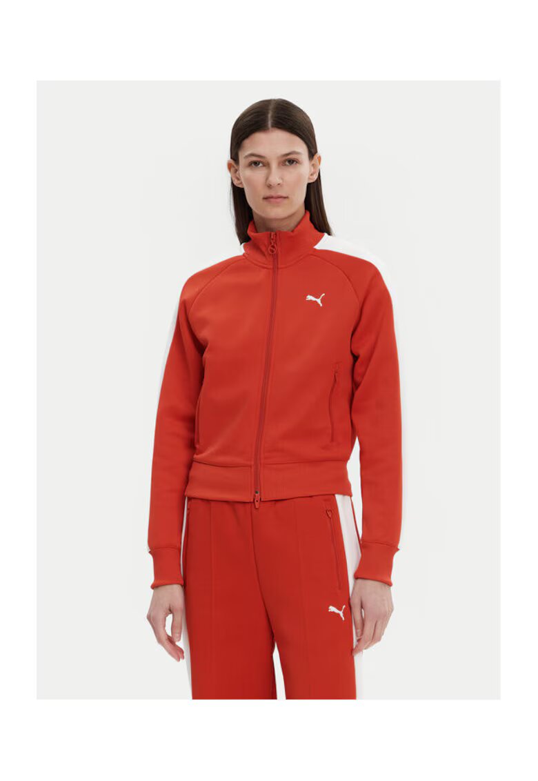 Puma Дамски суитшърт 629796 - Рециклиран полиестер/Памук - Червен - Червен