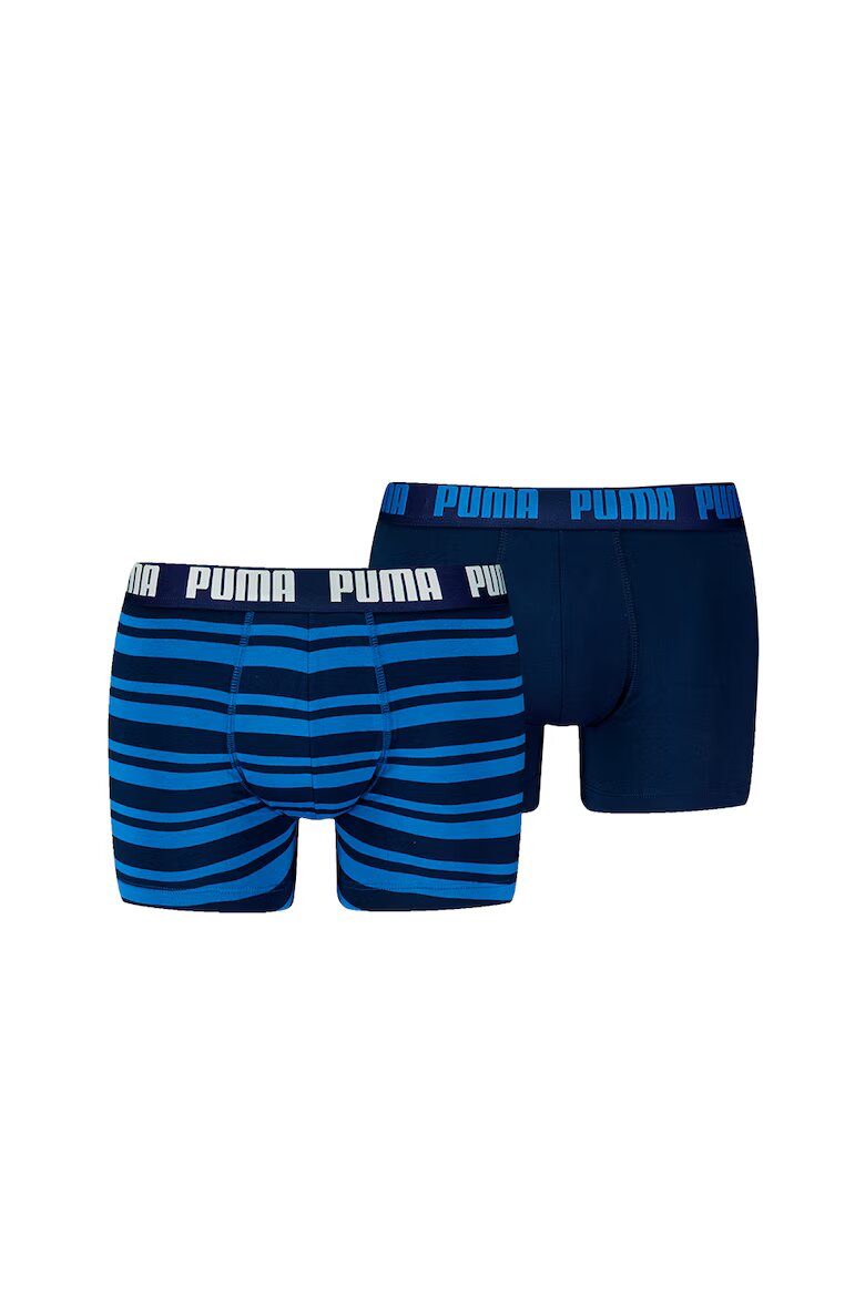 Puma Десенирани боксерки с памук - 2 чифта Кралско Синьо/Тъмносин