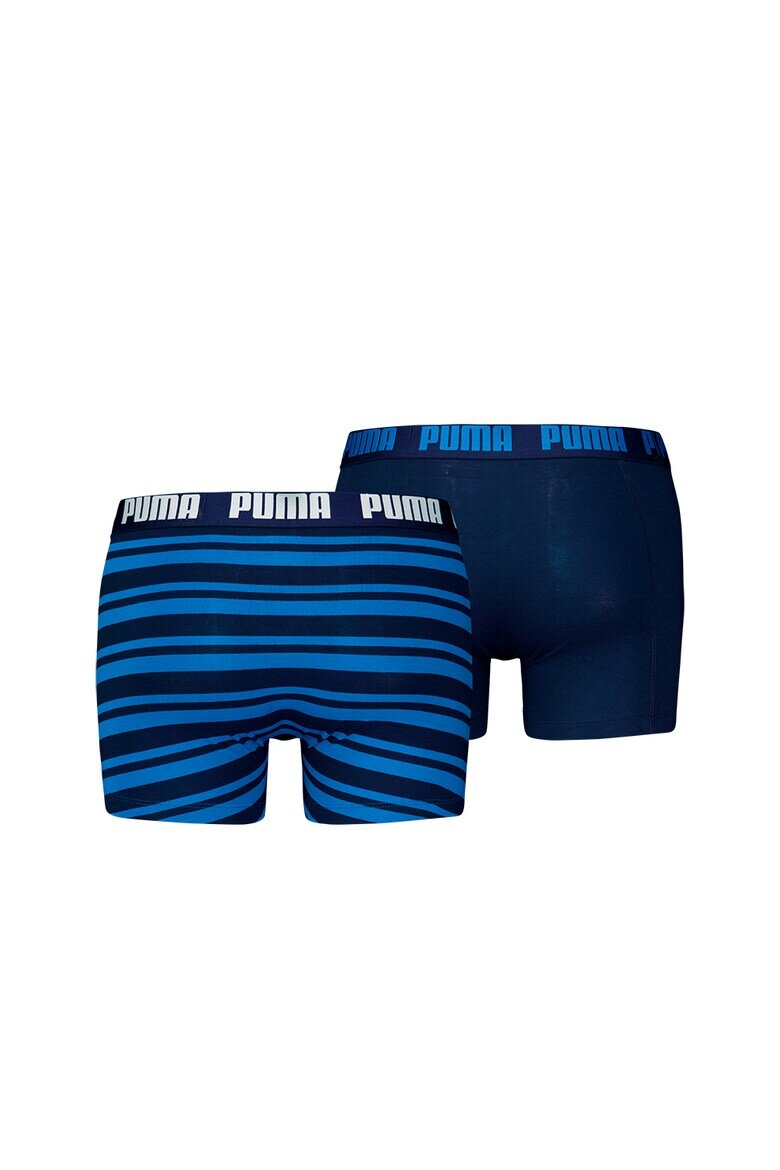 Puma Десенирани боксерки с памук - 2 чифта Кралско Синьо/Тъмносин