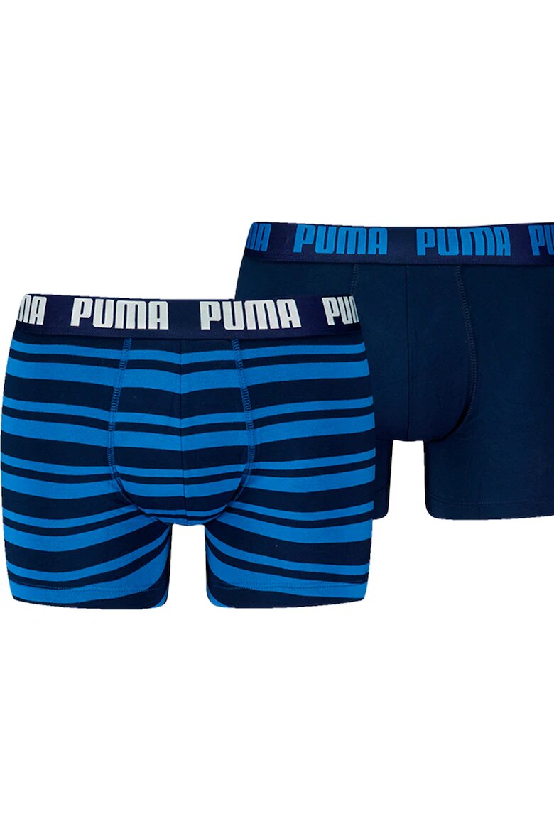 Puma Десенирани боксерки с памук - 2 чифта Кралско Синьо/Тъмносин