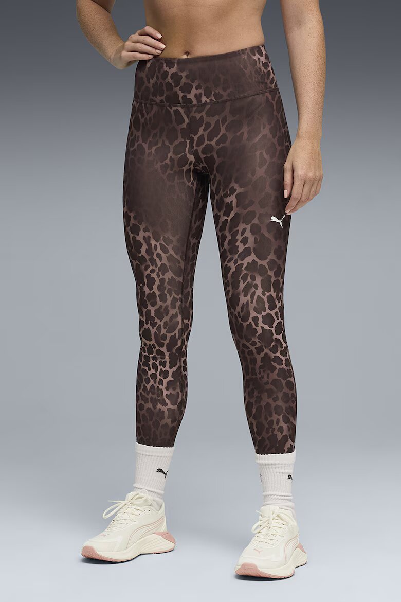 Puma Фитнес клин Essential Spotted Haze с животински принт Тъмнокафяв