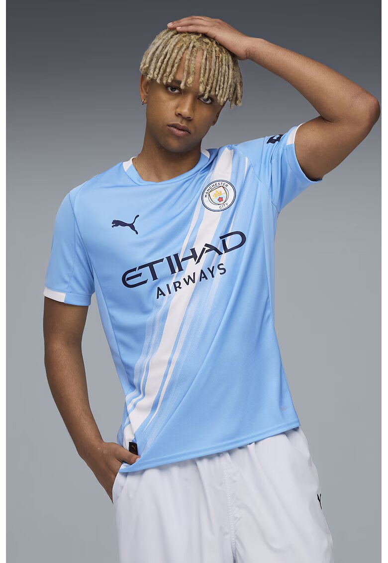 Puma Футболна слим тениска Manchester City - Бял/Кралско Синьо