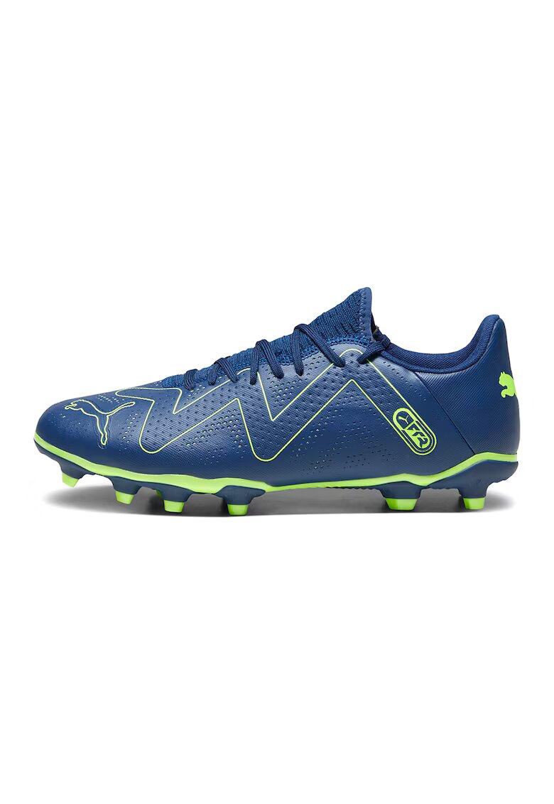 Puma Футболни обувки Future Play FG/AG с перфорации - Лайм зелено/Петролно синьо