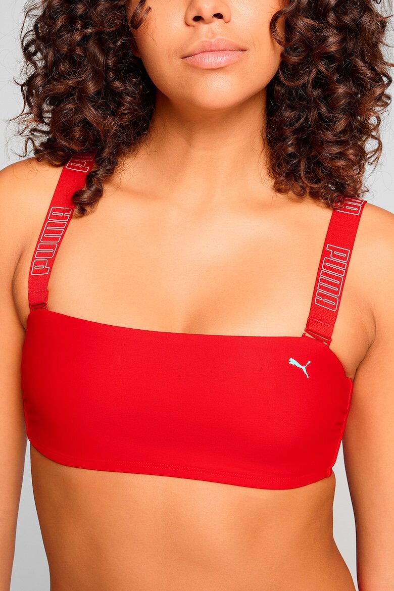 Puma Горнище на бански тип бюстие с отделящи се презрамки Тъмночервен