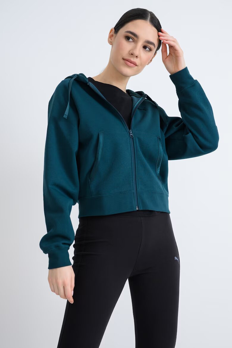 Puma Худи Ess Elevated с ръкави реглан Тъмнозелен