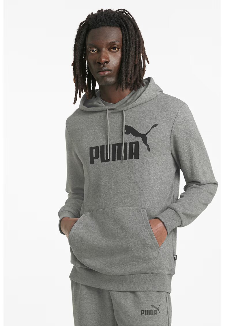 Puma Худи Essentials с джоб кенгуру и лого - Черен/Сив меланж
