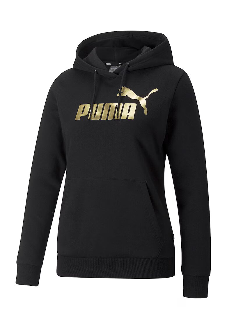 Puma Худи Essentials с лого и връзки - Златист/Черен