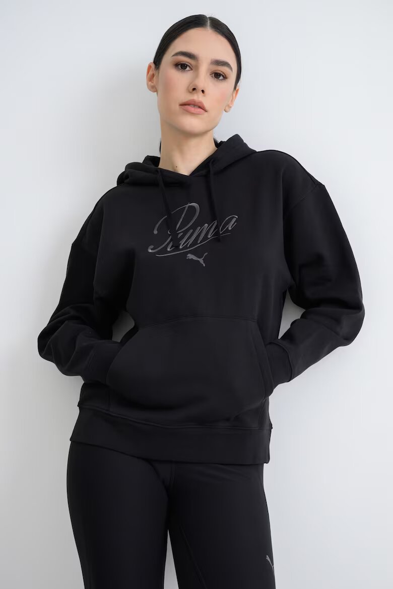 Puma Худи Essentials Script с лого на гърдите Черен