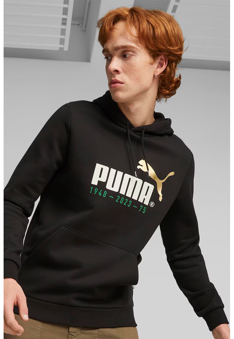 Puma Худи с джоб кенгуру Logo Celebration - Бял/Златист/Черен