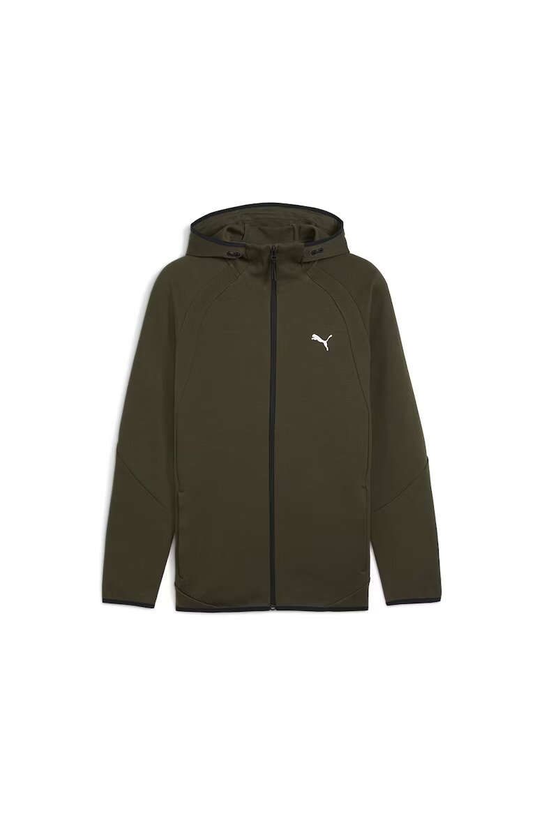 Puma Худи с джобове встрани и цип Бледо каки