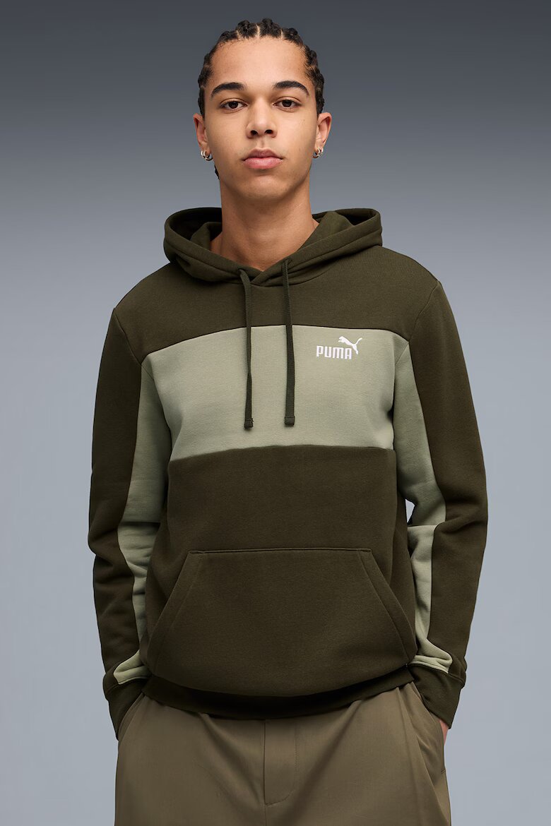 Puma Худи с памук Essentials Бледозелен/Маслинено зелено